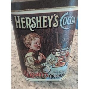HERSHEY'S COCOA BITTER SWEETS CHOCOLATE METAL TIN 1984 MADE IN ENGLAND VINTAGE